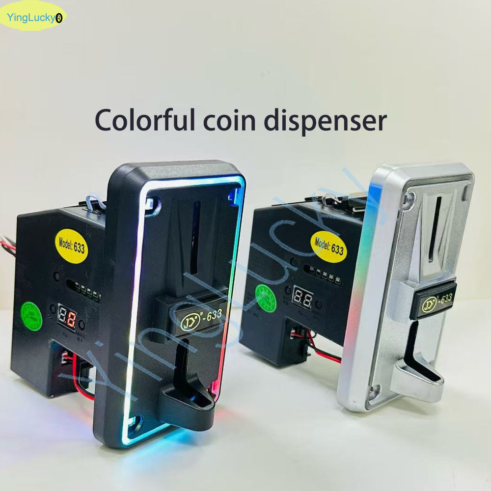 Coin Pusher Machine - Sélecteur de pièces multi-monnaie LED coloré,